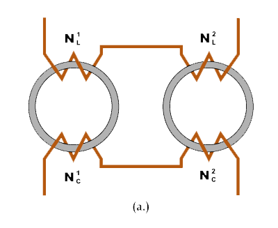 Illustration of dual ring core saturable reactor element.